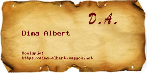 Dima Albert névjegykártya