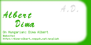 albert dima business card